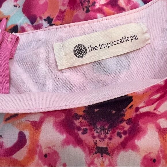 Impeccable Pig Pink Floral Dress.  Sleeveless. Sheath. Sz Small. Great Condition - Picture 7 of 10